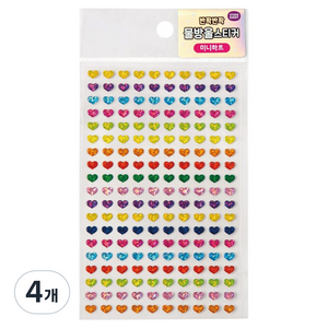 다꾸 반짝반짝 물방울 스티커, 미니하트, 4개
