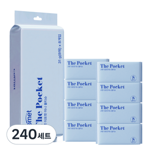 코멧 더 포켓 미니 물티슈, 240개, 8매, 50g