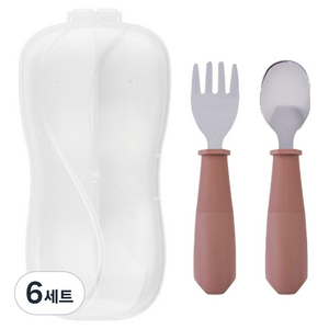 타이니트윙클 토들러 스테인리스 식기세트, 토프, 스푼 + 포크 + 케이스, 6세트