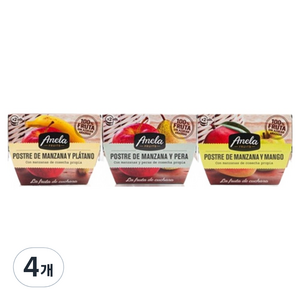 아넬라 100% 생과일 디저트 3종 세트, 망고, 바나나, 사과배, 4개, 200g