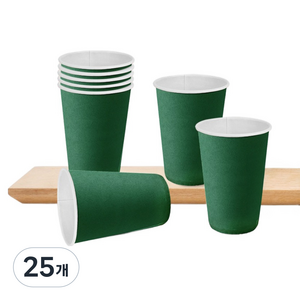 커피세븐 종이 파티컵 그린 380ml, 25개, 50개입