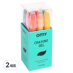 오마이 젤 크레용 9종 CRA03, 2세트, 9색