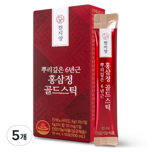 천지양 뿌리깊은 6년근 홍삼정 골드스틱 10p, 100ml, 5개