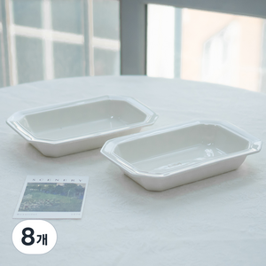 시라쿠스 프리즈 팔각 오발볼 26cm, 화이트, 8개