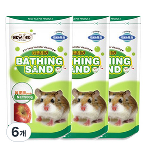 뉴에이지 햄스터 목욕모래 사과향 NA-H008, 500g, 6개