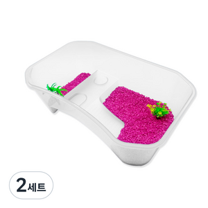 아쿠아테라 거북이 멀티하우스 플로워링 어항 세트 NX-11, 화이트(멀티하우스), 핑크(스톤), 혼합색상(인조수초), 2세트