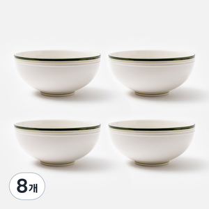 쓰임 국산 레트로 라인 면기, 딥그린, 8개