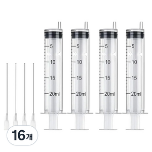 다온셀렉트 무한잉크 충전 석션팁 포함 석션주사기 20ml, 혼합색상, 16개