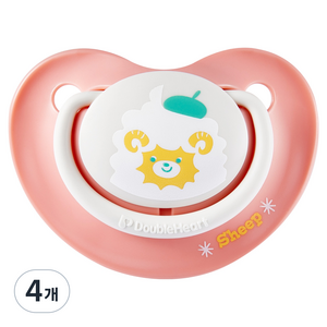 더블하트 디어프렌즈 하늘을날꼬양 노리개젖꼭지, L(6개월~18개월), 핑크, 4개