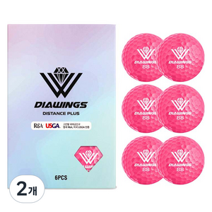 다이아윙스 고반발 비거리 전용 장타 골프공 2피스 42.8mm M2, 핑크, 6개입, 2개