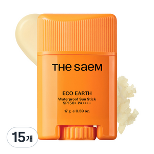 더샘 에코 어스 워터프루프 선 스틱 SPF50+ PA++++, 17g, 15개