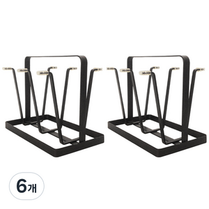 블럭마트 주방 컵홀더 컵건조대, 블랙, 6개