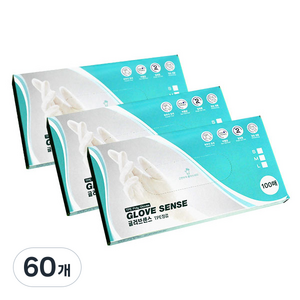 글러브센스 TPE 위생비닐장갑 M, 100개입, 60개