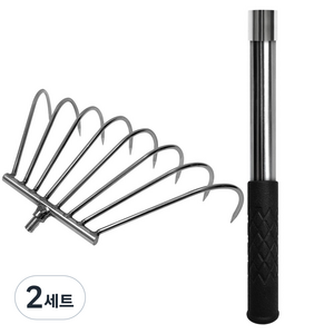 월드크린 분리형 8발 갈퀴 + 볼드 탭홀 봉 26cm 세트, 2세트