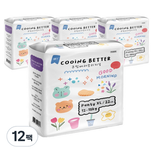 Cooing 베러 오리지널 팬티형 기저귀, 특대형(XL), 264매