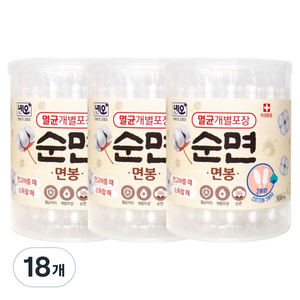 네오메디칼 순면 멸균면봉, 100개입, 18개