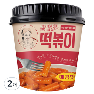 쌍팔년도 컵 떡볶이 매콤맛, 120g, 2개