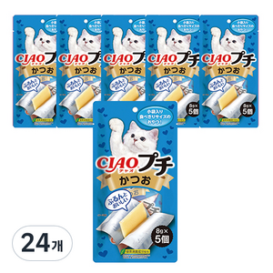 챠오츄르 고양이 쁘띠 파우치 간식 5p, 40g, 24개, 가다랑어