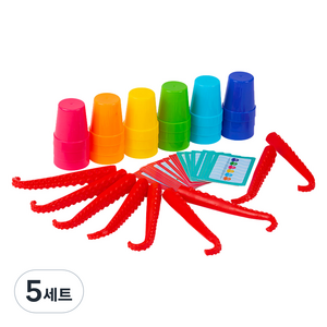 캐스비 문어집게컵쌓기 보드게임 세트, 5세트, 혼합색상