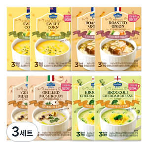 폰타나 컵수프 머쉬룸 2p + 콘 2p + 브로콜리 2p + 어니언 2p, 60g, 3세트
