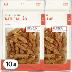 네츄럴랩 강아지 건조 간식 롤, 닭가슴살 롤, 100g, 10개