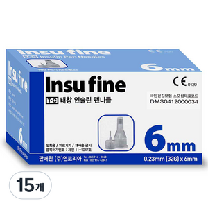 태창 인슈파인 인슐린 펜니들 6mm 32G, 15개