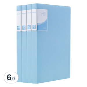 탐사 베이직 클리어파일 A4 40p 4개, 스카이블루, 6세트