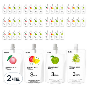 파우치 곤약젤리 130g 복숭아 12p + 사과 12p + 망고 12p + 청포도 12p 세트, 2세트