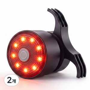 탐사 LED 자전거 후미등 라이트, 블랙, 2개