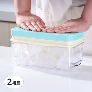 하우심플 시즌4 미들푸쉬 얼음트레이 세트, 민트베이지, 2세트