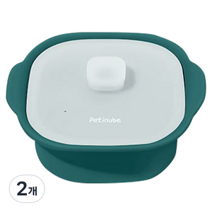 쁘띠누베 국내 제조 실리콘 이유식 멀티 찜기 900ml, 뚜껑 + 본품, 2개, 브리즈블루그린