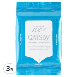 갸스비 파우더 데오드란트 바디페이퍼 쿨 시트러스 대용량 30p, 3개, 189g