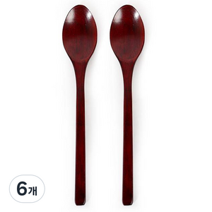 옻친구 통원목 옻칠 컬렉션 숟가락, 우드, 단품, 6개
