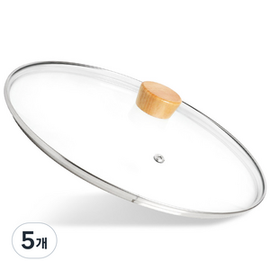 에브리 넘침방지 강화유리 뚜껑 우드, 30cm, 5개
