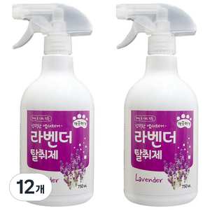 인터펫코리아 깨끗하개 반려동물 탈취제 라벤더향, 750ml, 12개