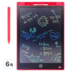 아가플러스 컬러 LCD 와이드 드로잉 패드, 랜덤발송, 6개