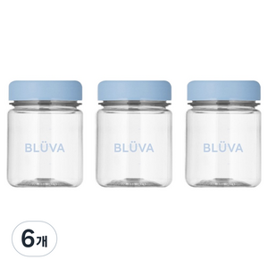 블루바 눈금표시 트라이탄 파스텔캡 다용도 미니 보틀, 블루, 6개, 200ml