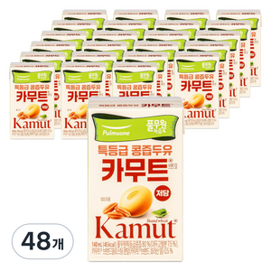 풀무원녹즙 저당 특등급 카무트 콩즙두유, 140ml, 48개