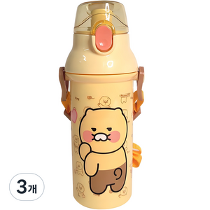릴팡 춘식이 앵커 원터치 어깨끈물통, 혼합색상, 500ml, 3개