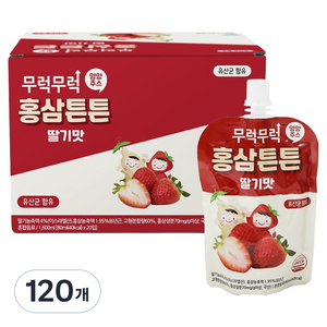 무럭무럭 홍삼튼튼 딸기 유산균 주스, 120개, 80ml
