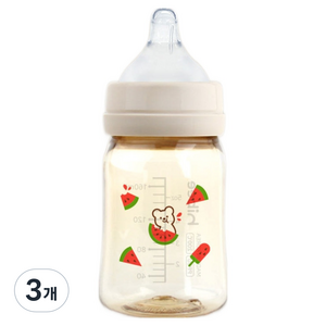 하이비 PPSU 에잇벤트 젖병 170ml + 젖꼭지 M 세트, 수박볼빵곰 샌드, 3개