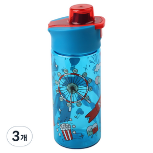 콩콩 아동용 물통, 블루, 420ml, 3개