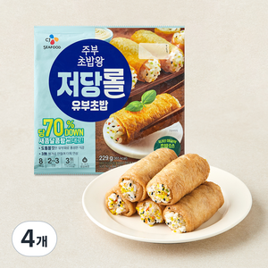 주부초밥왕 CJ 저당 롤유부초밥, 229g, 4개