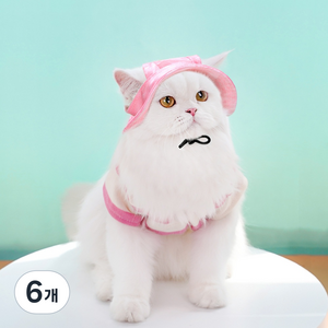 순잠 반려동물 벙거지 햇빛가리개 모자, 핑크, 6개