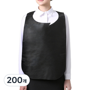 웰프런 부직포 일회용 앞치마, 블랙, 200개