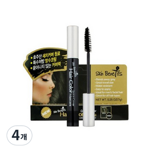 스킨베네핏 새치커버 마스카라, 자연흑갈색, 4개