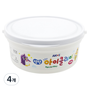 아모스 20000 탱탱아이클레이 버켓 400g, 흰색, 4개
