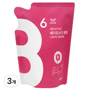 레인보우샵 베이킹소다 워터 다목적세정제 리필, 500ml, 3개