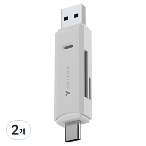 요이치 메모리 블랙박스 멀티 2in1 Micro SD TF 카드 리더기 c타입 / usb타입, 화이트, 2개, YG-CRCA300