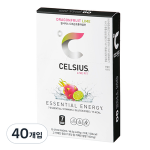 셀시어스 OTG 온더고 비타민 피트니스 에너지드링크 드래곤푸룻라임, 4.85g, 40개입